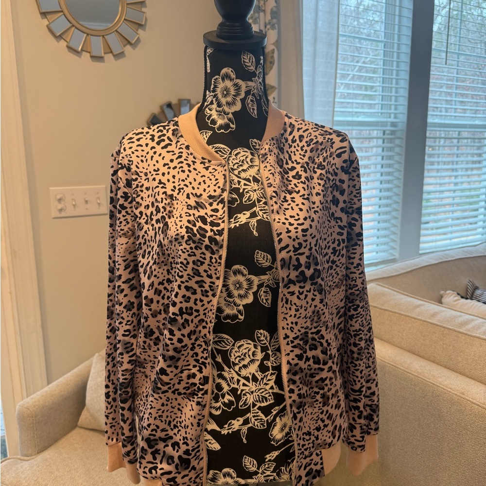 Leopard Print Bomber Jacket